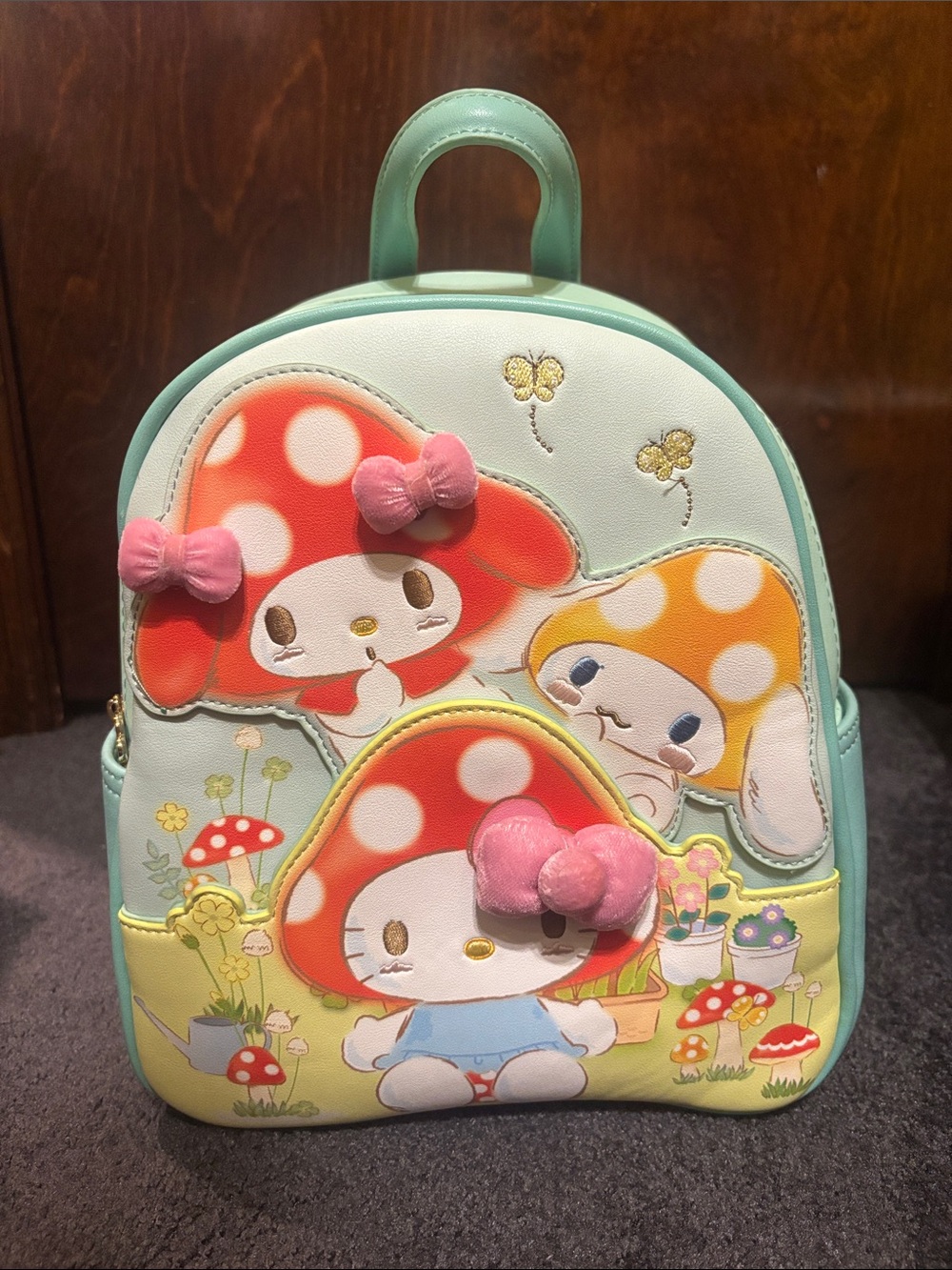 Sanrio Mint Green Mushroom Character Mini Backpack